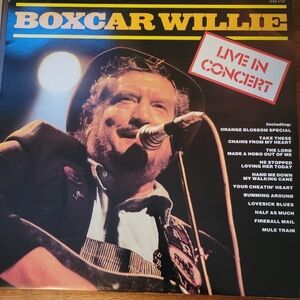 Boxcar Willie Live In Concert Vinyl  Record (Rare Find). Hallmark Records